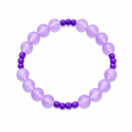 Velvet Sky Bracelet with soft lavender moonglow beads and deep purple seed bead accents