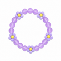 Purple Pixie Bracelet with lavender moonglow beads and purple daisy flower charms