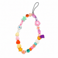 B Happy bag charm with purple B charm, rainbow hearts, smiley faces, stars, flowers, and colourful beads