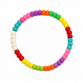 Rainbow Burst Bracelet with bold multicolour pony beads in every colour of the rainbow