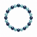 Bubble Bay Bracelet with alternating navy and mint pearl beads