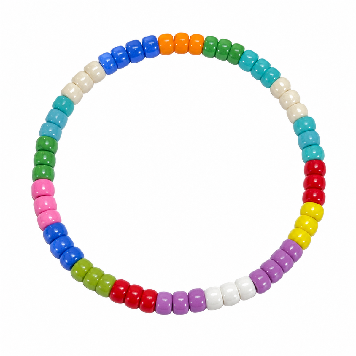 Sprinkle Toss Bracelet with multicolour seed beads in every colour of the rainbow