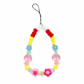 Party Starter Bag Charm with red, yellow, blue, pink and clear flower, star and round beads
