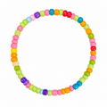 Rainbow Riot Bracelet with colourful pony beads in pink lime green purple teal orange red and yellow