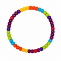 Jewel Parade Bracelet with rich jewel-toned pony beads in purple red green teal orange and yellow