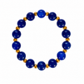 Deep Blue Bracelet with large cobalt blue beads and small gold accent beads