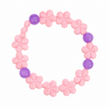 Blush and Berry Bracelet with soft pink flower beads and purple round accent beads