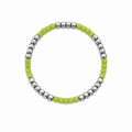 Sour Apple Bracelet - lime green and silver beaded bracelet