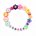 Hello Summer Bracelet - daisy beads, flower charms, star beads and SUMMER letter beads