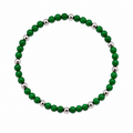 Pickle Jar Bracelet - emerald green and silver beaded bracelet