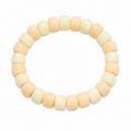 Shortbread Bracelet - chunky alternating ivory and blush peach barrel beads