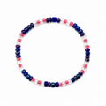 Sparkle Berry Bracelet - navy, cobalt, purple and pink seed beads with clear crystal accents