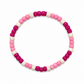 Pink Frosting Bracelet - deep magenta, soft pink, and creamy white beads
