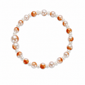 Copper Dream Bracelet - pearlescent white beads with copper glitter beads