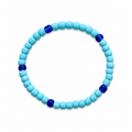 Blue Lagoon Bracelet - soft turquoise beads with cobalt blue accent beads