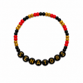 Sens Nation Bracelet with red, black, and gold beads and SENATORS letter beads