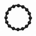 Bubble Night Bracelet with alternating matte and glossy black beads