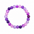 Violet Dream Bracelet large crackle glass beads in deep violet purple lavender and pink