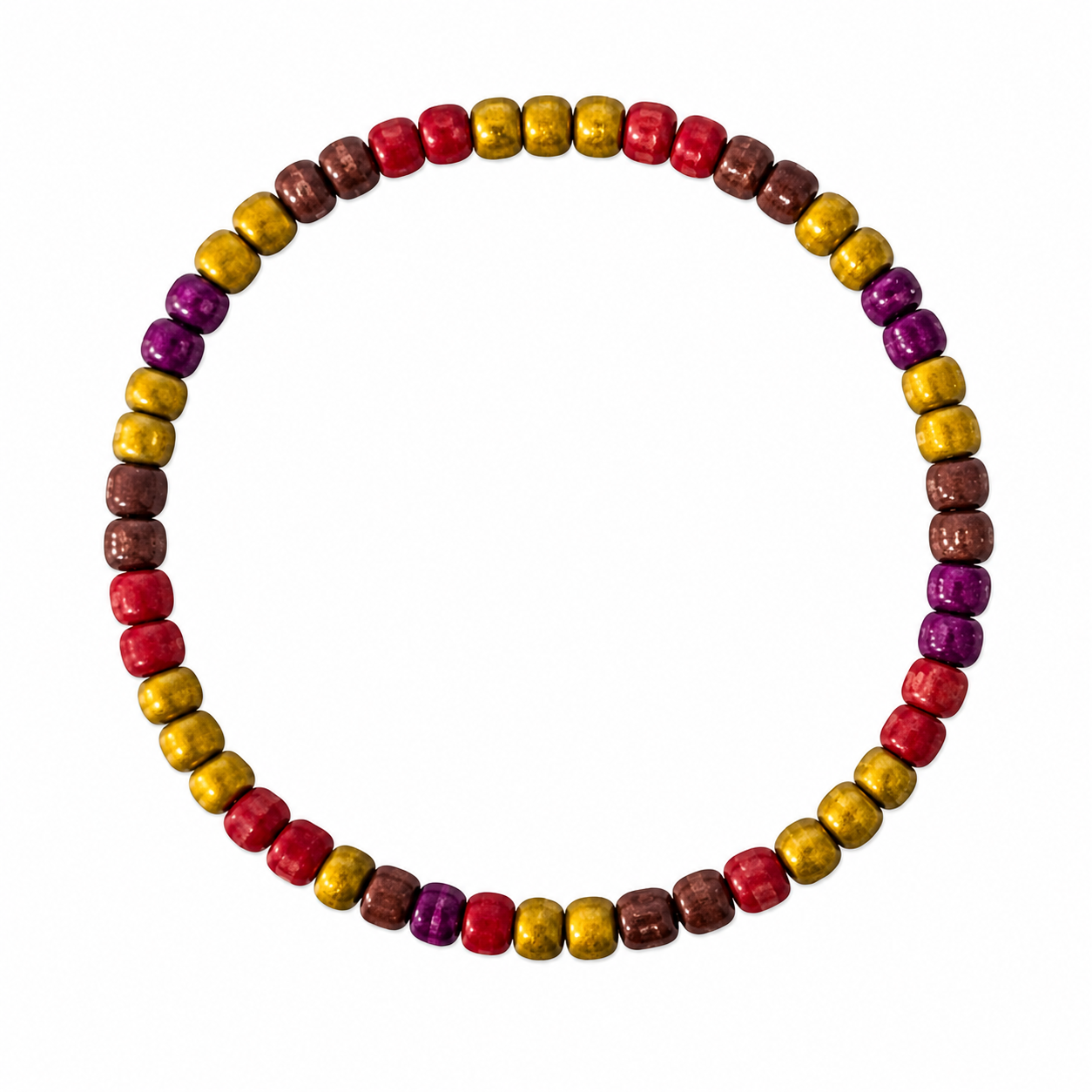 Campfire Crackles Bracelet small beads in deep gold red brown and purple