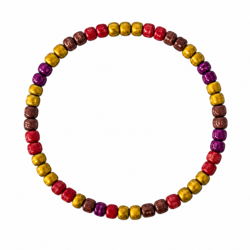 Campfire Crackles Bracelet small beads in deep gold red brown and purple