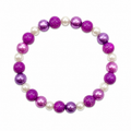 Grape Royale bracelet with purple agate and pearl beads