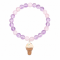 One More Scoop Bracelet with soft purple and blush pink beads and an ice cream cone charm