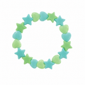 Mint to Be bracelet with teal star and lime green heart beads