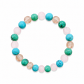 Seaside Wishes bracelet with pink, peach frosted, and teal marbled beads