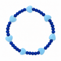 Ocean Heart Bracelet with blue beads and light blue heart charms
